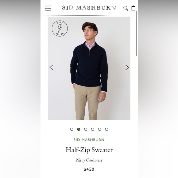Sid Mashburn Other - Sid Mashburn Navy Zip-Front Wool Sweater